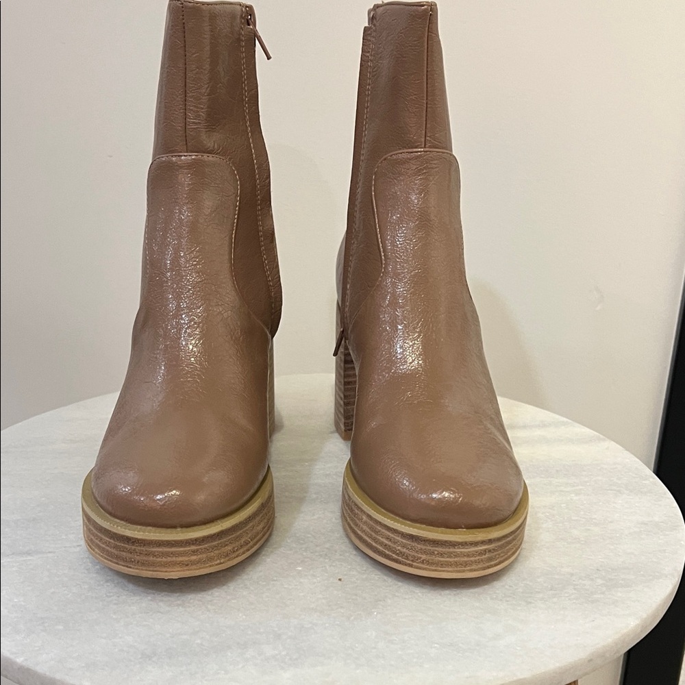 Oasis Tan Heeled Boots